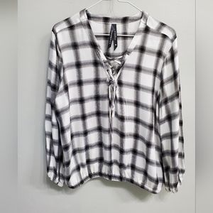 Liverpool, black and white check long sleeve